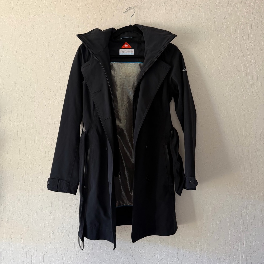 Columbia Women's Zenith Vista Double-Breasted Black Trench Coat